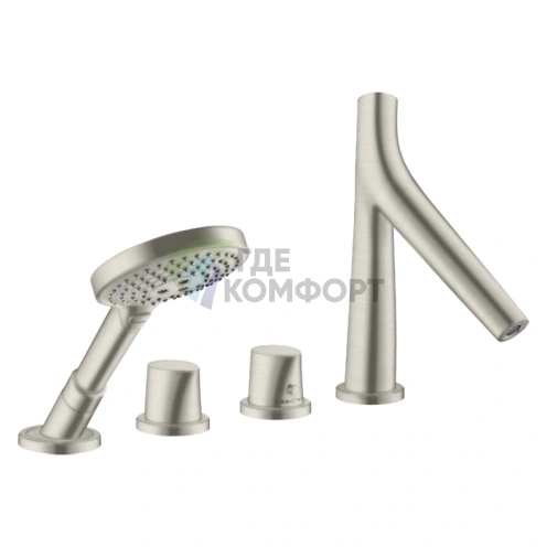 Стильный смеситель для ванны AX Starck Organic с матовым покрытием (сталь) (12425800) - фото 1