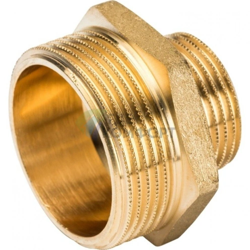 Ниппель STOUT НН переходной 1 1/2 х 1 латунный - фото 4