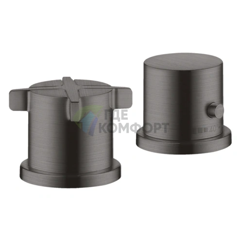 Смеситель для ванны AX Citterio E двухвстраиваемый, черный хром с эффектом шлифовки (36412340) - фото 1