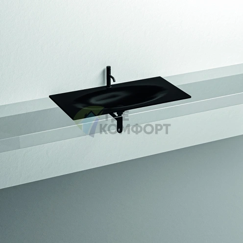 Кухонная раковина KERASAN SHAPE 1020x520 мм, встраиваемая, черная матовая (547031*1) - фото 1