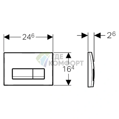 Кнопка смыва Geberit Delta 115.105.46.1 в матовом хроме - фото 2