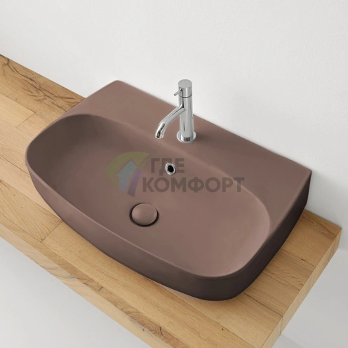 Подвесная раковина Kerasan Nolita 70x45 см, цвет Бургундский матовый (534275*1) - фото 2