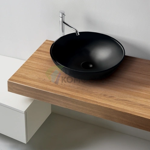 Умывальник накладной Kerasan Ciotola С3 46 см черный матовый (430331) - фото 1