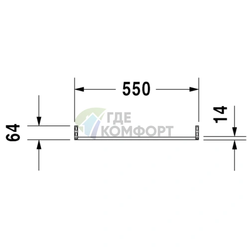 Полотенцедержатель Duravit Vero квадратный 550 мм хром (30371000) - фото 2