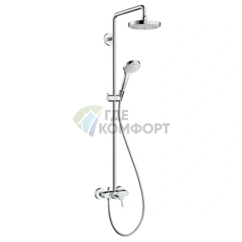 Душевая система HG Croma Select S: верхний душ и ручной душ 2 в 1 (белый/хром) (27255400) - фото 1