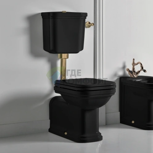 Бачок для унитаза Kerasan Waldorf для низкой трубы без сливного механизма, черный (418204 Nero lucido) - фото 1