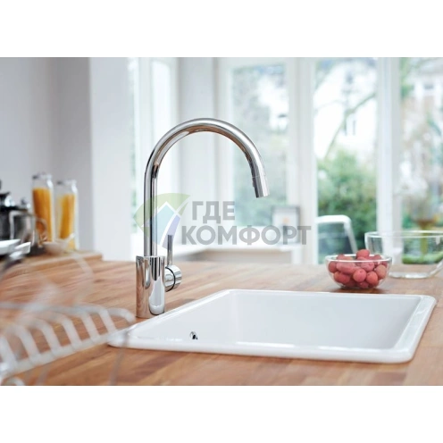Смеситель для кухни Grohe Concetto: высокий излив из нержавеющей стали - фото 5