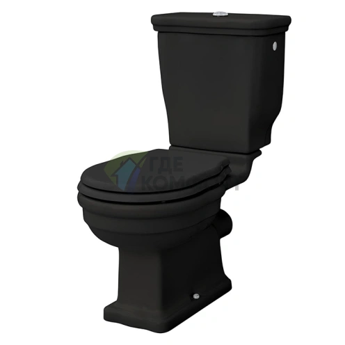 Унитаз напольный Artceram HERMITAGE с чашей моноблока и сливом в стену, черный глянцевый (HEV004 03 00 nero) - фото 1