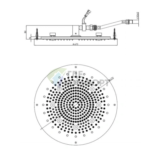 Верхний душ BOSSINI DREAM-OKI 470 мм с LED-подсветкой, хромотерапией и блоком управления (H37457.030) - фото 2
