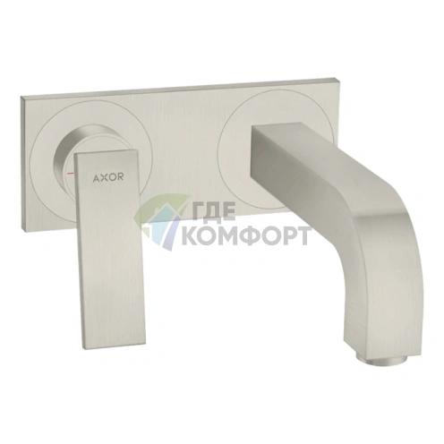 Смеситель для раковины AX Citterio настенный, цвет нержавеющая сталь (39119800) - фото 1