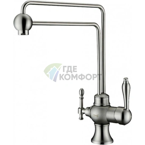 Смеситель Zorg ZR 345 YF Steel: Эргономичный излив и долговечная сталь для вашей кухни - фото 1