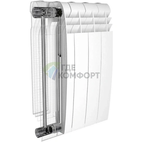 Радиатор биметаллический Royal Thermo BiLiner Noir Sable 500 8 секций-черный - фото 2