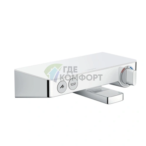 Настенный термостат для ванны Hansgrohe Ecostat Select с полкой из стекла и изливом (13151400) - фото 1