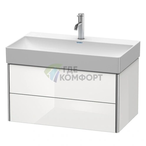 Тумба подвесная Duravit XSquare 397 мм белая глянцевая с 2 ящиками (XS416202222) - фото 1