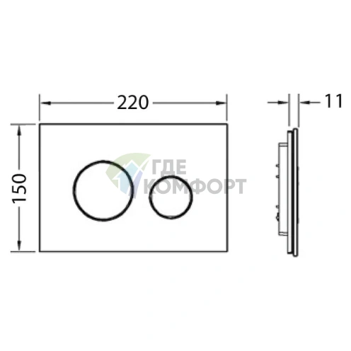 Кнопка смыва TECE Loop 9240656: черное стекло с хромированной кнопкой - фото 4