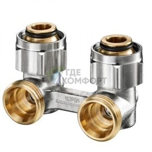 Узел нижнего подключения радиатора 3/4 НГ x 3/4 НР, угловой Multiflex F ZB Oventrop - фото 3