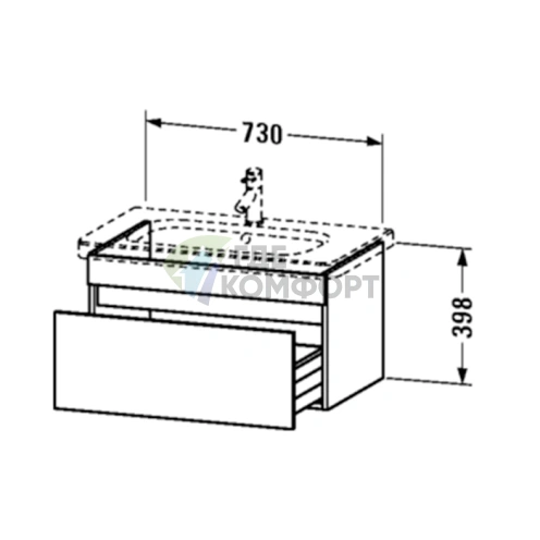 Раковина Duravit DuraStyle 800x480 мм для мебели, без перелива, 1 отверстие, белый (2320800041) - фото 8