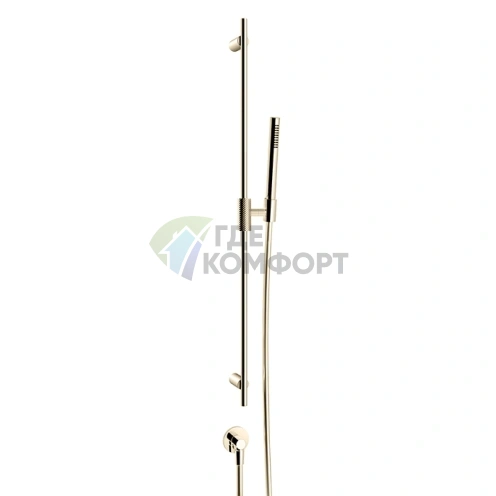 Gessi Anello: Комплект душевой с телескопической штангой, лейкой и выводом воды в цвете Finox Brushed Nickel (63482#149) - фото 1