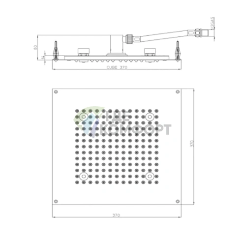 Верхний душ BOSSINI DREAM-CUBE с LED-подсветкой RGB, 470x370 мм, хром (H37451.030) - фото 2
