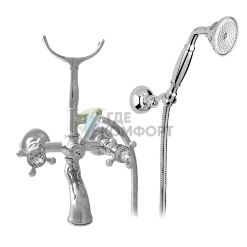 Смеситель для ванны с душем Nicolazzi Half Dome Crystal настенный (1402CR93) - фото 1