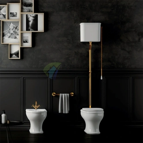 Унитаз напольный AZZURRA CHARME 52x40 см с универсальным сливом и креплением VVF, белый (CHVCTT000000BI) - фото 1