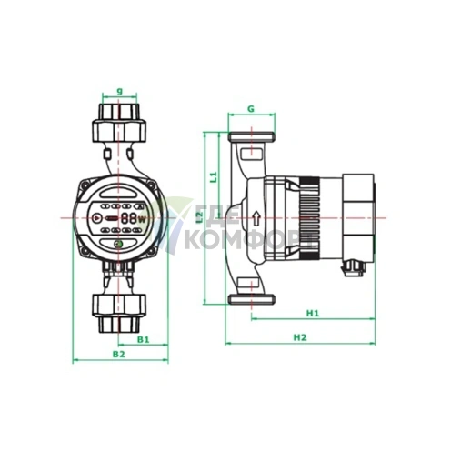 Циркуляционный насос Zota EcoRing 25/60 180 с гайками - фото 4
