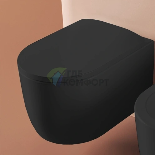 Подвесной унитаз Artceram MONET Rimless 36х52 см, черный матовый (MNV001 17 00) - фото 1