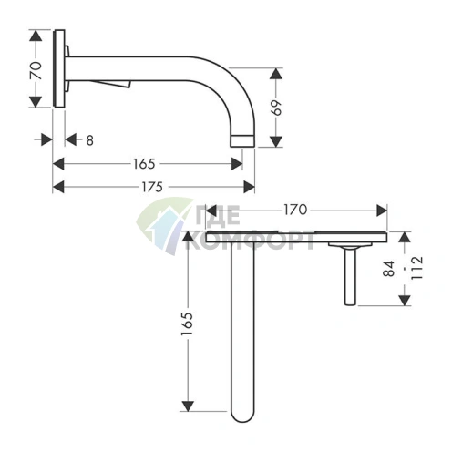 Смеситель для раковины AX Uno в роскошном цвете шлифованное красное золото (38112310) - фото 2
