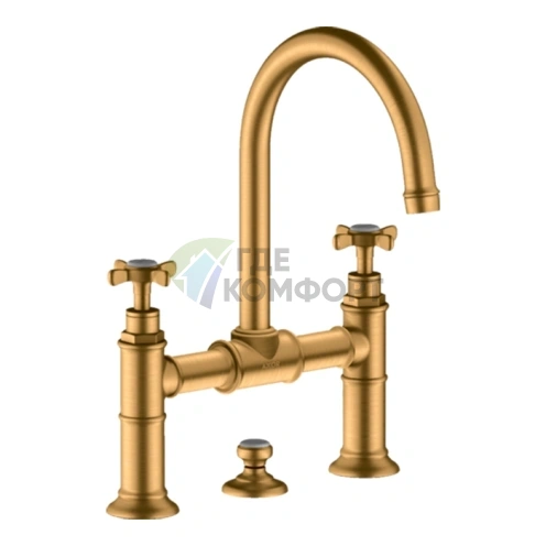 Элегантный смеситель для раковины AX Montreux в цвете шлифованное золото (16510250) - фото 1