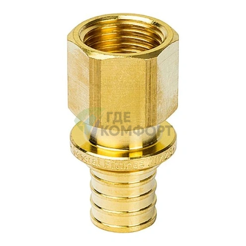 Переходник для труб из сшитого полиэтилена STOUT с внутренней резьбой ВР 20 x G 1/2 аксиальный - фото 1