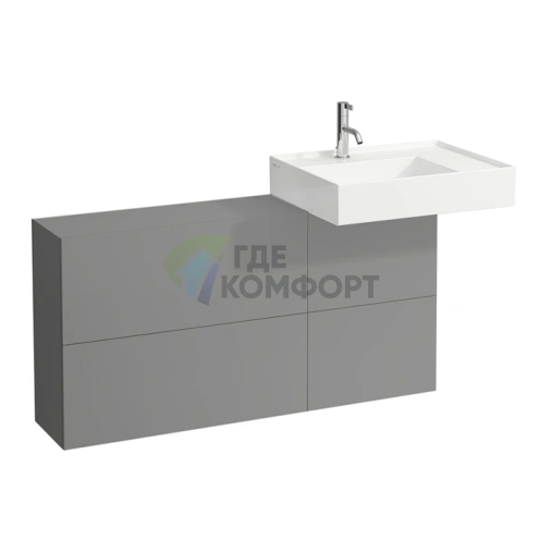 Тумба под раковину Laufen Kartell 120 см, сланцево-серый, с фасадом на 1 дверцу и 2 створки (4.0829.2.033.642.1) - фото 1