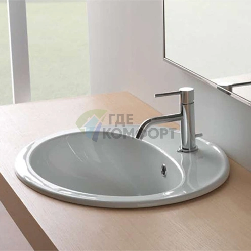 Встраиваемая раковина GLOBO MINORI 56x48.5x20 см белого цвета (VA017.BI*1) - фото 1