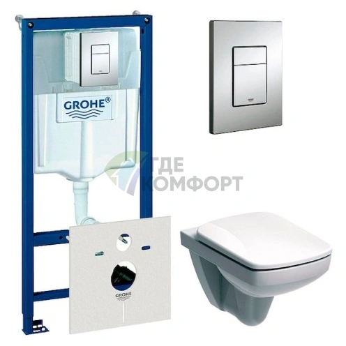 Комплект для установки унитаза: Система инсталляции Grohe Rapid SL + чаша и сиденье IFO Special с микролифтом - фото 1