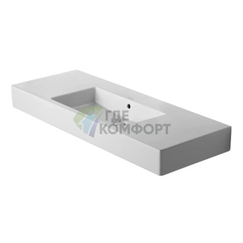 Раковина Duravit Vero 1250x490 мм для мебели с переливом, без отверстия под смеситель, белая (329120060) - фото 3