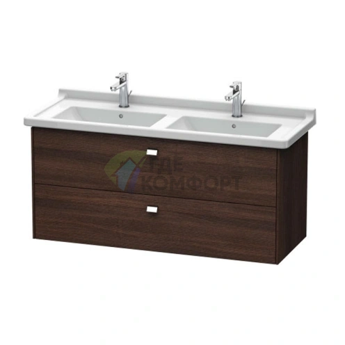 Тумба под раковину Duravit Brioso 1220 мм с двумя ящиками, цвет темный каштан (033213) (BR414401053) - фото 1