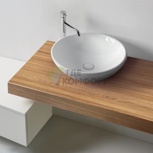 Накладная раковина Kerasan Ciotola С3 Ø46×15 см белая (430301) - фото 1