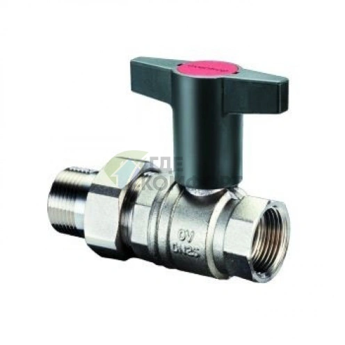 Кран шаровый Optibal 1/2 НГ с американкой маховик пластмассовый Oventrop - фото 1