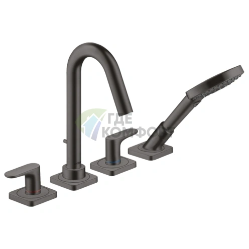 Смеситель для ванны AX Citterio M, шлифованный черный хром (34444340) - фото 1