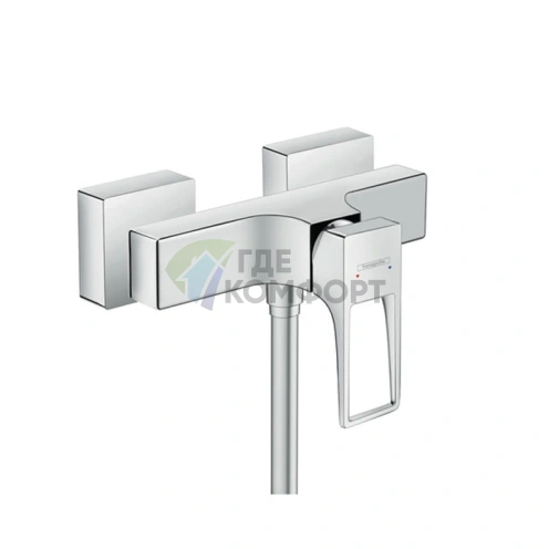 Смеситель для душа Hansgrohe Metropol однорычажный настенный хром (74560000) - фото 1