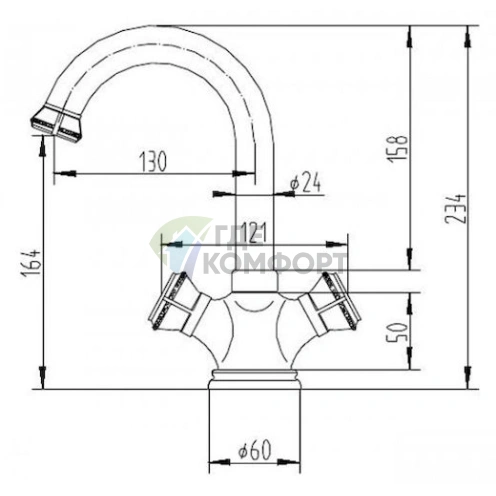 Смеситель Zorg Antic A 6008U-SL хром для раковины - фото 2