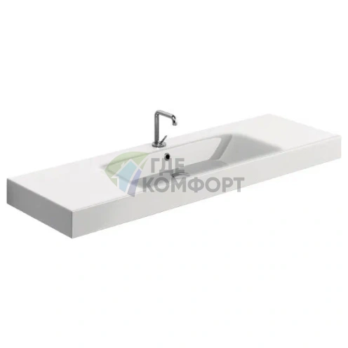 Подвесная раковина KERASAN Cento 140x45 см белая (353501*1) - фото 2