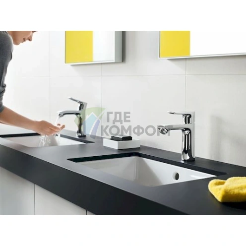 Смеситель для раковины Hansgrohe Metris с гигиеническим душем - фото 2