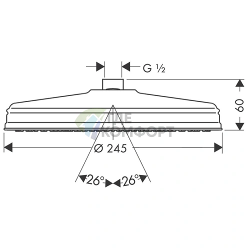 Верхний душ AX Carlton/Montreux/Showers 240 мм, хром (28474000) - фото 2