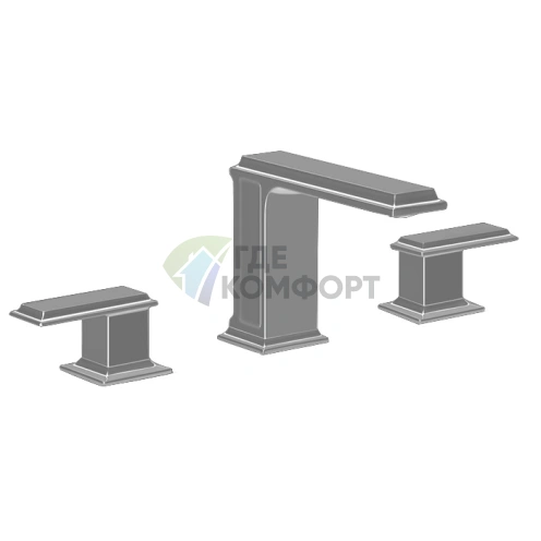 Смеситель для раковины Gessi Eleganza на 3 отверстия без донного клапана в цвете Finox (46011#149) - фото 1