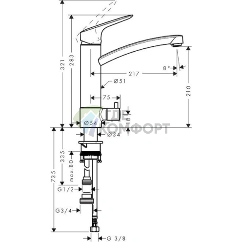 Смеситель Hansgrohe Logis 71834000 для кухни: стильный дизайн и надежность - фото 2