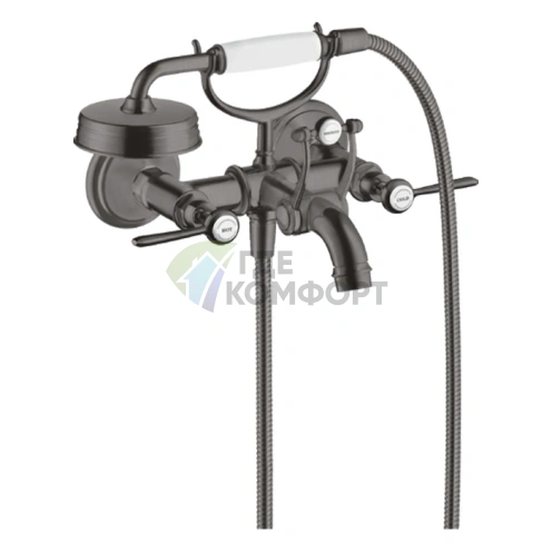 Смеситель для ванны AX Montreux в стильном шлифованном черном хроме (16551340) - фото 1