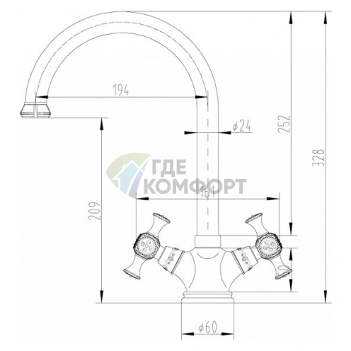 Смеситель Zorg Antic A 6002K-BR для кухни - фото 3