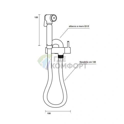 Гидроершик Kerasan Nolita — черный матовый (923231 Nero matt) - фото 2