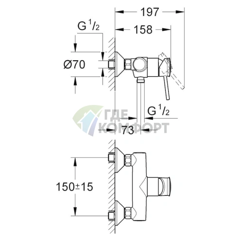 Смеситель для душа Grohe BauClassic - фото 4