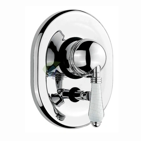 Встраиваемый смеситель для душа Nicolazzi P.m. Blanc A с переключением на 2 источника, ручки из состаренной керамики, хром (3460CR76A) - фото 1